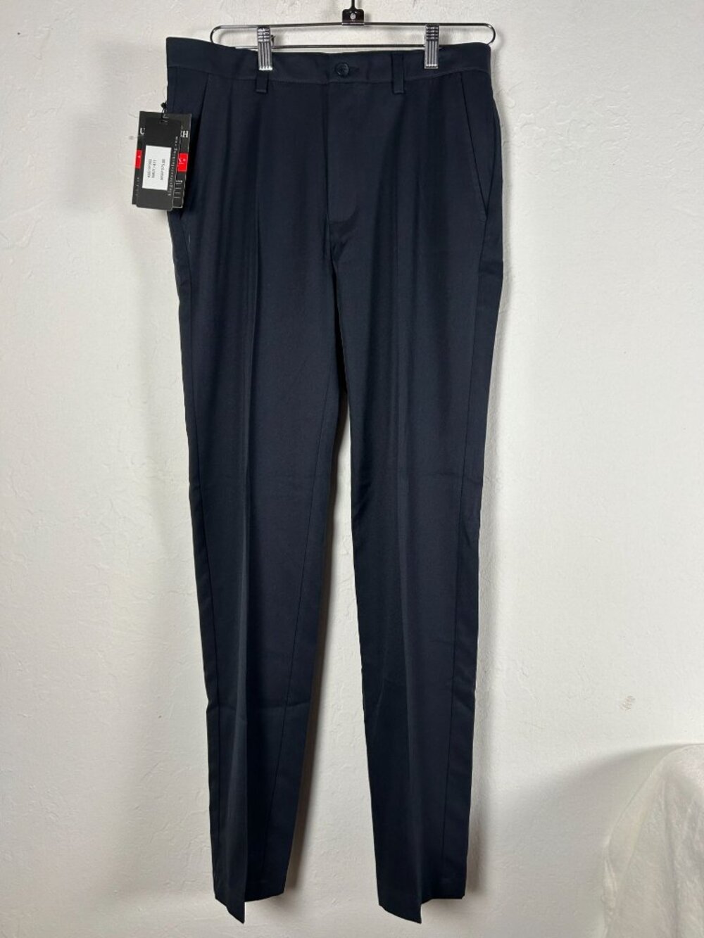 King Street Mens Navy Tailored Fit Ultra-Tech Series Pants 32x32 Stretch New $75